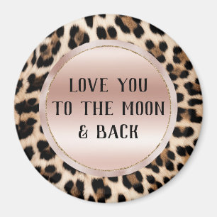 Cream Black Brown Leopard Rosa Magnet