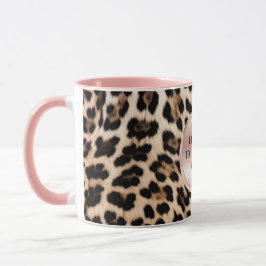 Cream Black Brown Leopard  Rosa Mugg