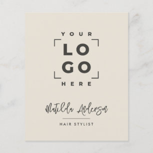 Cream Black elegant modern pris QR-kod Flygblad