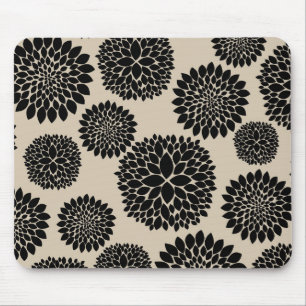 Cream Black Flowers Musmatta