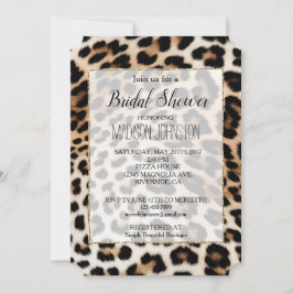 Cream Black Leopard Skriv ut Inbjudningar