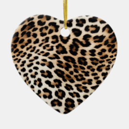 Cream Black Leopard Skriv ut Julgransprydnad Keramik