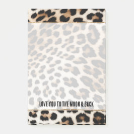 Cream Black Leopard Skriv ut Post-it Block