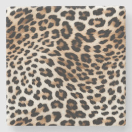 Cream Black Leopard Skriv ut Stenunderlägg