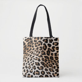 Cream Black Leopard Skriv ut Tygkasse