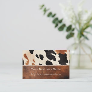 Cream Black Southwest Cowhide Visitkort