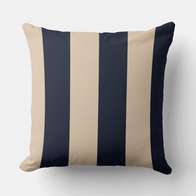 Cream/Black Thick Rand Reversible Pillow Kudde (Framsida)