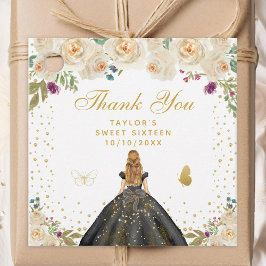 Cream Blommigt Blonde Hair Girl Sweet sixteen Gåvor Etiketter