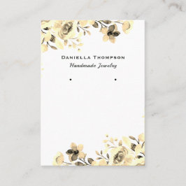 Cream Blommigt Botaniskt judiskt arrende Visning Visitkort