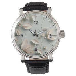 Cream Blommigt E-Watch Birthday Gift ai design Armbandsur