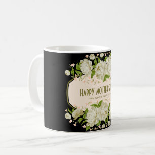 Cream Blommigt Lycklig Mors dag Mugg