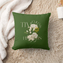 Cream Blommigt Timless Blooms Dekorativ kudde