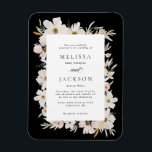 Cream, Blush, Black Watercolor Flowers Wedding Magnet<br><div class="desc">Cream and Blush Watercolor Flowers Wedding  on dark</div>