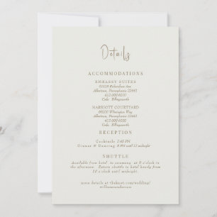 Cream Bröllop Details-hölje Inbjudningar