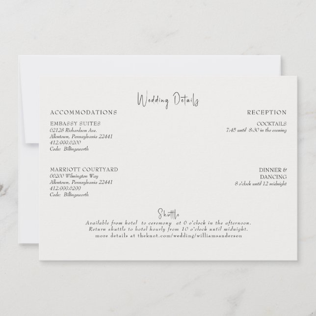 Cream Bröllop Details-hölje Inbjudningar (Framsida)