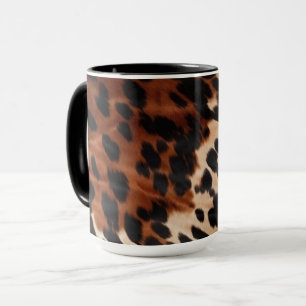 Cream Brown Black Cowhide Mugg