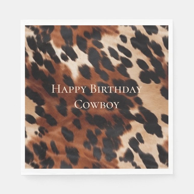 Cream Brown Black Cowhide Pappersservett (Framsidan)