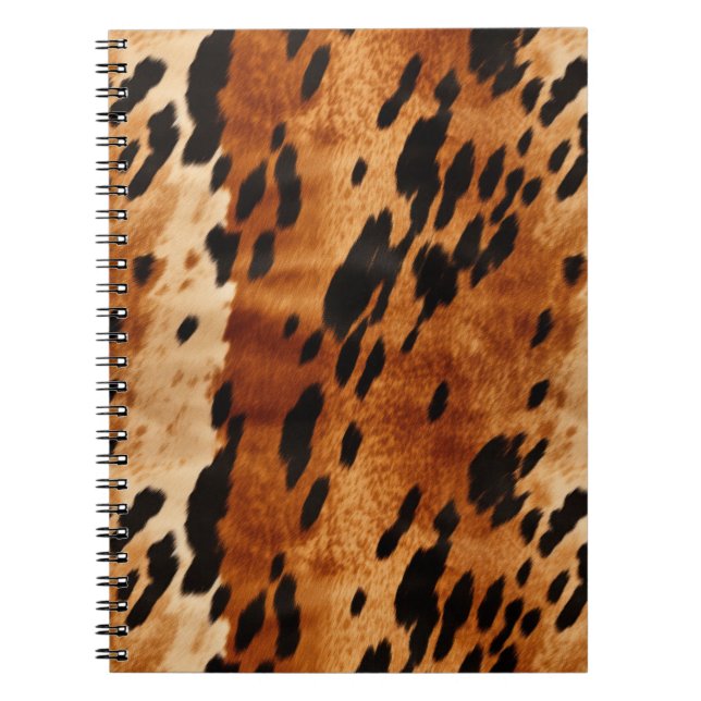 Cream Brown Cowhide Animal Anteckningsbok (Framsidan)