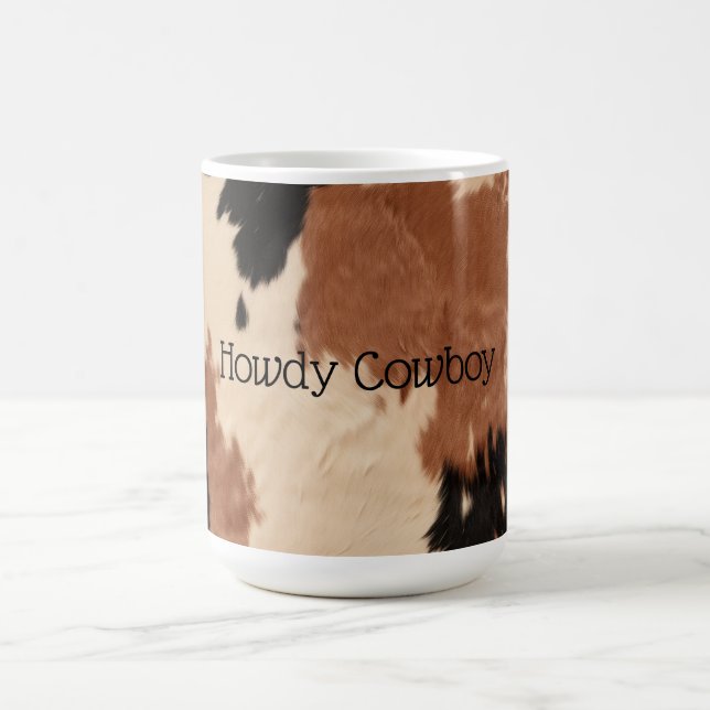 Cream Brown Cowhide Kaffemugg (Center)