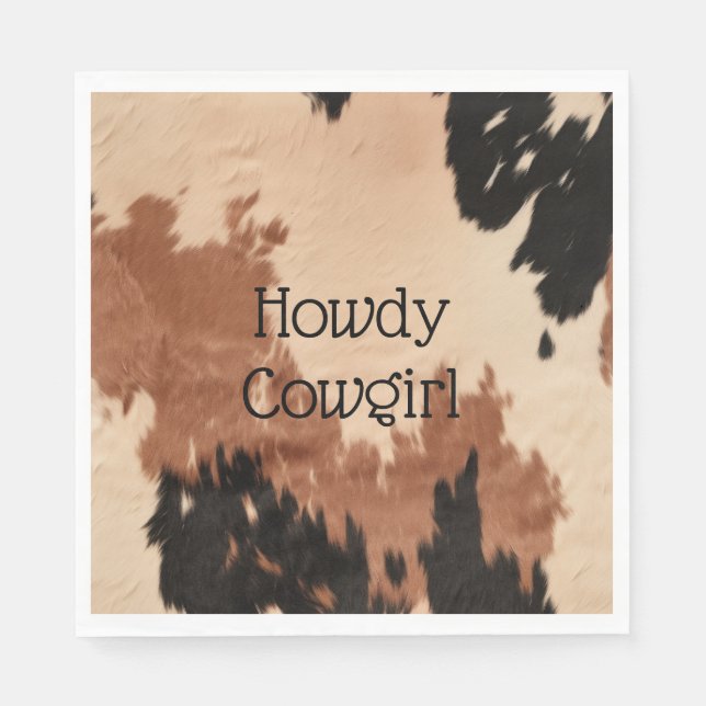 Cream Brown Cowhide Pappersservett (Framsidan)