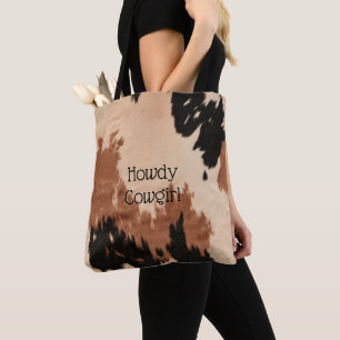 Cream Brown Cowhide Tygkasse