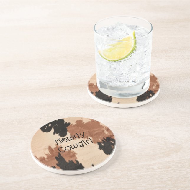 Cream Brown Cowhide Underlägg (Sidan)