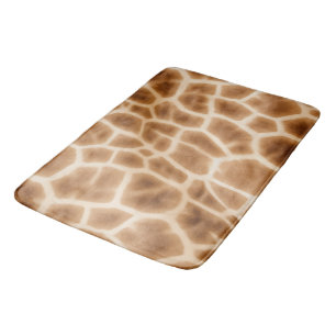 Cream Brown Giraffe Animal Print Badrumsmatta