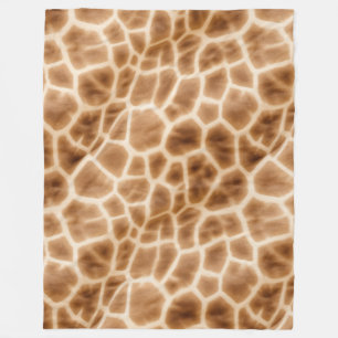 Cream Brown Giraffe Animal Print Fleecefilt