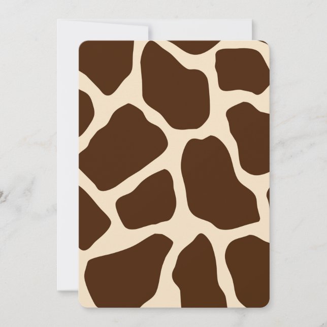 Cream Brown Giraffe Print Baby Shower Inbjudningar (Framsida)