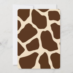 Cream Brown Giraffe Print Baby Shower Inbjudningar