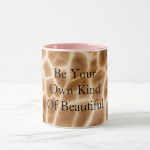 Cream Brown Giraffe Print Mugg