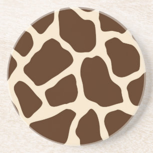 Cream Brown Giraffe Print Underlägg