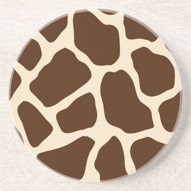 Cream Brown Giraffe Print Underlägg (Framsidan)