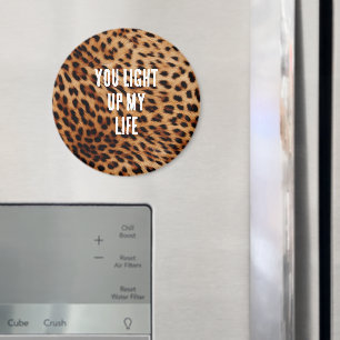 Cream Brown Leopard Skriv ut Magnet