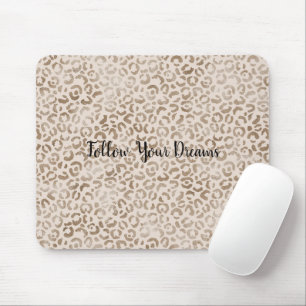 Cream Brown Leopard Skriv ut Musmatta