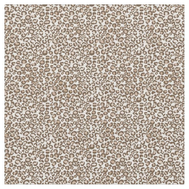 Cream Brown Leopard Skriv ut Tyg (Närbild)