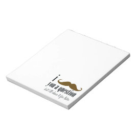 Cream Brown Mustache Du är en Roligt Humor Anteckningsblock