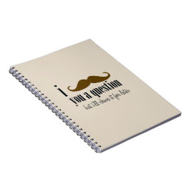 Cream Brown Mustache Du är en Roligt Humor Anteckningsbok