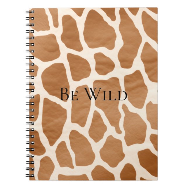 Cream Brown Safari Giraffe Animal Print Anteckningsbok (Framsidan)