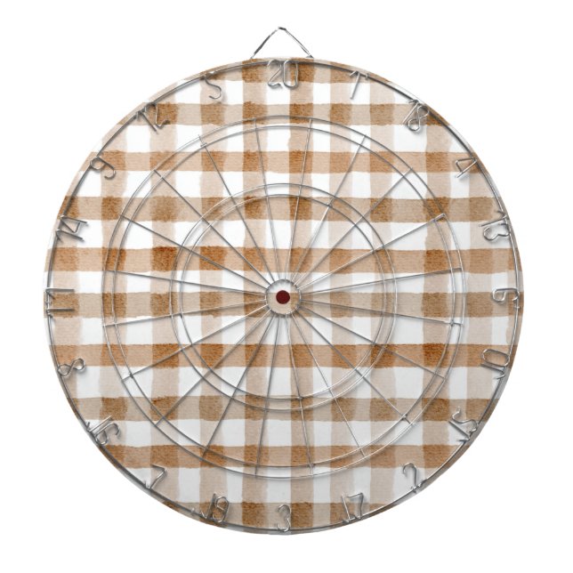 Cream Brown Stripes Tan Plaid Darttavla (Framsidan)