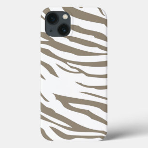 Cream Brown White Zebra tryck