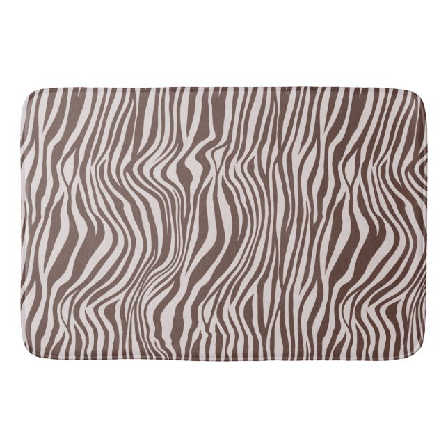 Cream Brown Zebra tryck Badrumsmatta (Framsidan)