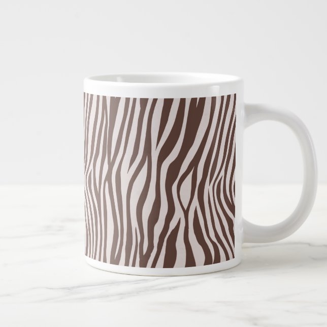 Cream Brown Zebra tryck Jumbo Mugg (Höger)