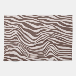 Cream Brown Zebra tryck Kökshandduk