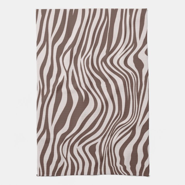 Cream Brown Zebra tryck Kökshandduk (Vertikal)