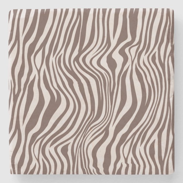 Cream Brown Zebra tryck Stenunderlägg (Framsidan)