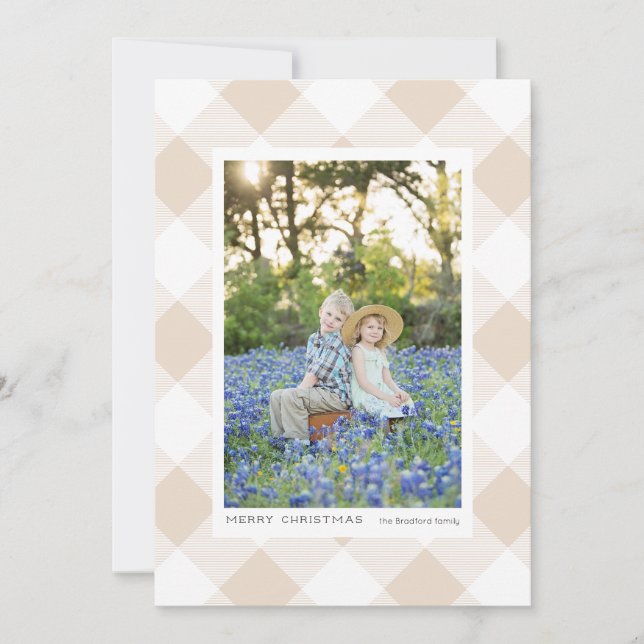 Cream Buffalo Check Pset på Cream Photo Helgdag (Framsida)