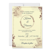 Cream & Burgundy Fall Wedding Inbjudan