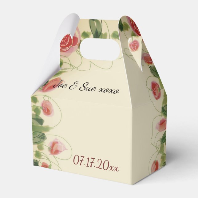 Cream Burgundy Grönt och Rosa Presentaskar (Framsidan Sidan)