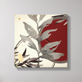 Cream Burgundy och Grått Artistic Abstrakt Waterco Canvastryck